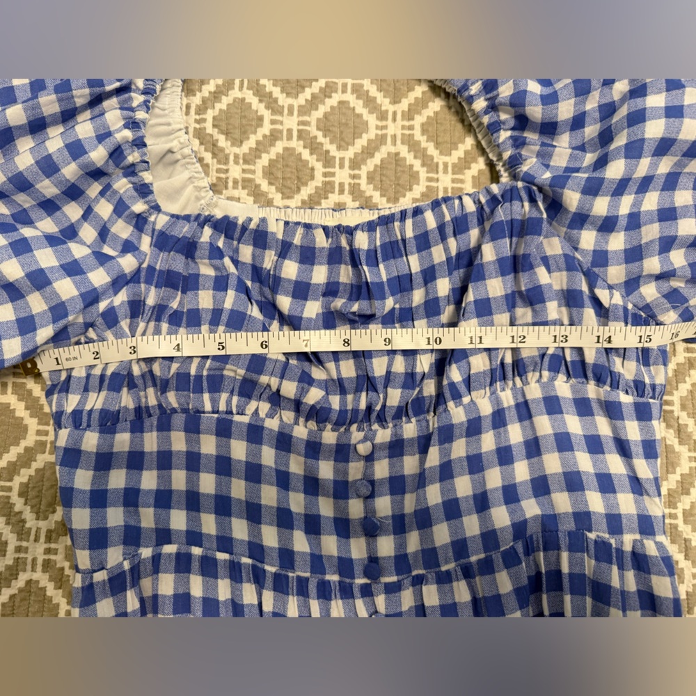 Hyacinth House Blue Gingham Puff Sleeve Dress - Picture 12 of 12